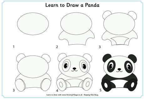 Пособия панду как нарисовать панду, уроки рисования для детей 4 лет
