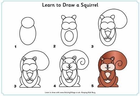 Пособия белку как нарисовать белку, уроки рисования для детей 4-5 лет