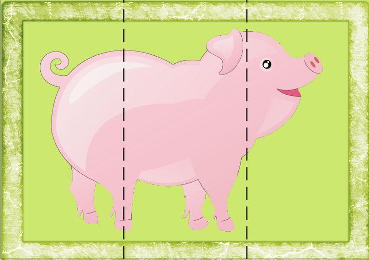 Пособия свинка свинка, разрезные картинки для самых маленьких