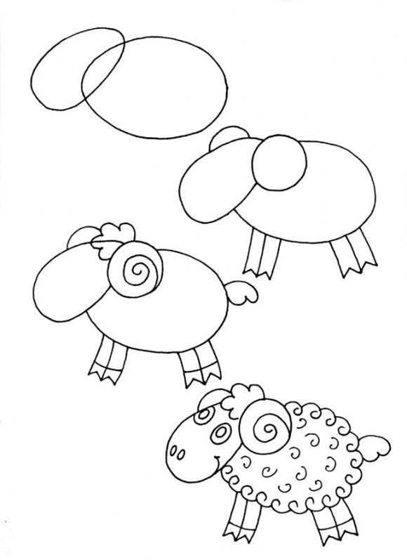 Пособия барашка как нарисовать барашка, уроки рисования для детей